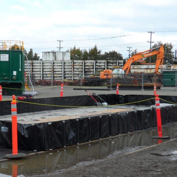 L-Stay Spill Containment Berms in Construction Site